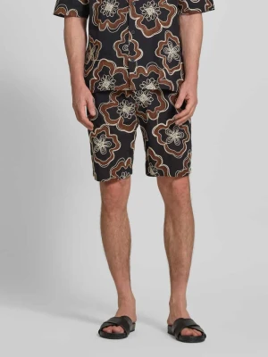 Szorty o kroju straight fit z kwiatowym haftem na całej powierzchni Antony Morato