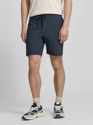 Szorty o kroju straight fit z wpuszczane kieszenie model 'Drift' SCANDINAVIAN EDITION Granatowy