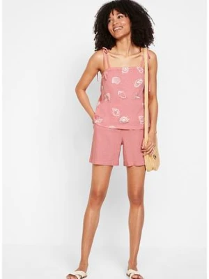 Szorty paperbag z lnem bonprix