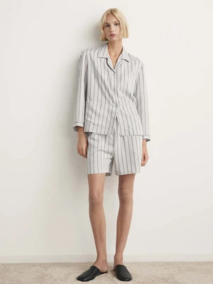 Szorty piżamowe w paski szary - Kobieta - - MANGO