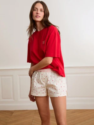 Szorty piżamowe w serduszka z bawełną Etam