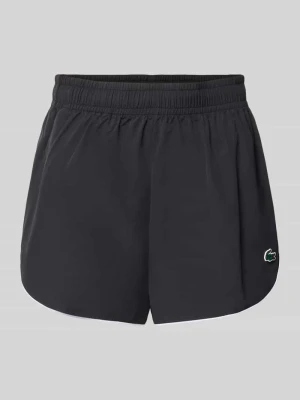 Szorty sportowe o kroju regular fit z elastycznym pasem Lacoste Czarny