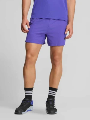 Szorty sportowe o kroju regular fit z nadrukiem z logo Adidas Fioletowy