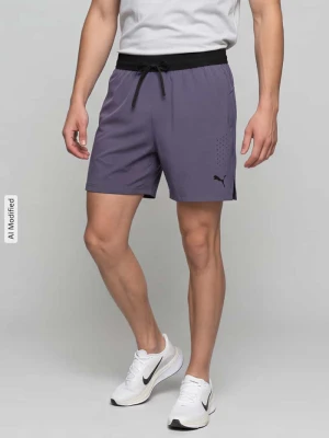 szorty sportowe o kroju regular fit z nadrukiem z logo model 'M PWRMODE 5' Puma Antracytowy