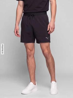 szorty sportowe o kroju regular fit z nadrukiem z logo model 'M PWRMODE 5' Puma Czarny