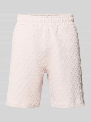 Szorty typu sweat o kroju relaxed fit z fakturowanym wzorem model 'Jovren' Pegador Jasnofioletowy