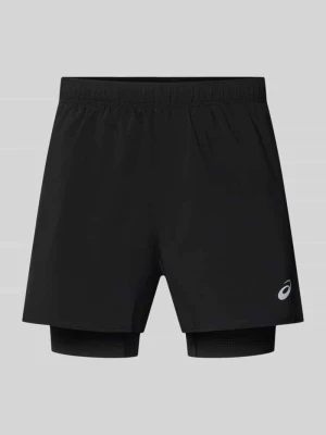 Szorty w efekcie 2 w 1 z logo Asics Czarny