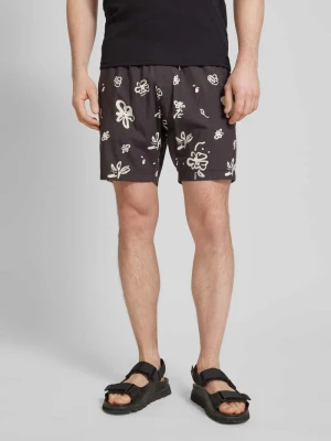 Szorty w kroju loose fit z nadrukiem allover model 'AIR' Selected Homme