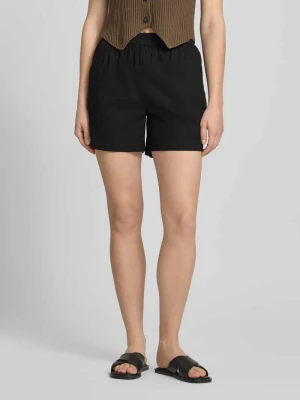 Szorty w kroju regular fit z czystej bawełny model 'JOLLY' Pieces Czarny