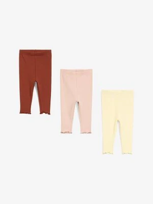 Szorty w prążek z bawełny organicznej z falbanami (3 pary) bonprix