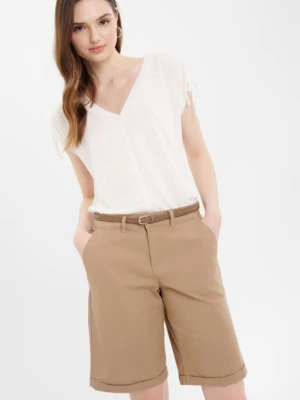 Szorty w stylu office brązowe Greenpoint