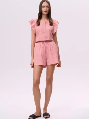 Szorty z ażurowym haftem Greenpoint