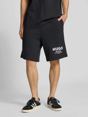 Szorty z dzianiny dresowej o kroju regular fit z czystej bawełny model ‘NOMARIO’ Hugo Blue