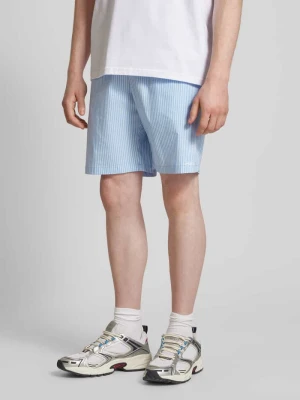 Szorty z dzianiny dresowej o kroju regular fit z detalem z logo model ‘RATON’ PEGADOR