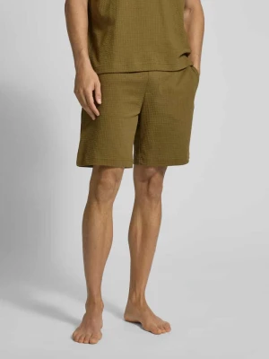 Szorty z dzianiny dresowej o kroju regular fit z fakturowanym wzorem model ‘Austin’ HUGO