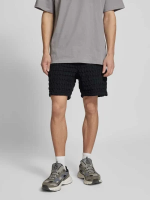 Szorty z dzianiny dresowej o kroju regular fit z fakturowanym wzorem model ‘TEL BRADDOCK’ Only & Sons Czarny