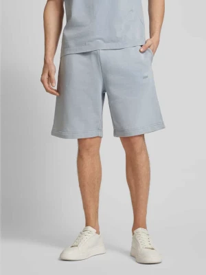Szorty z dzianiny dresowej o kroju regular fit z nadrukiem z logo model ‘Dupaly’ HUGO