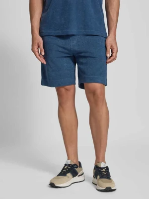 Szorty z dzianiny dresowej o kroju regular fit z wyhaftowanym logo model ‘doubletowel’ Boss Orange