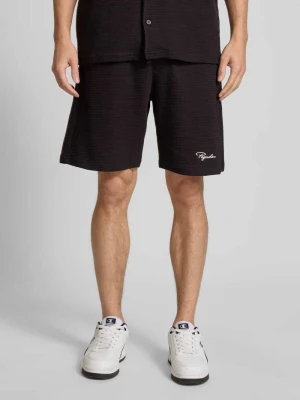 Szorty z dzianiny dresowej o kroju regular fit z wyhaftowanym logo model ‘Signar’ Pegador