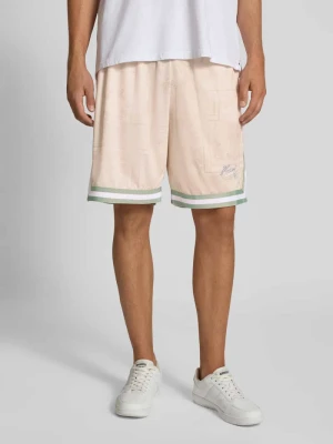 Szorty z dzianiny dresowej o kroju regular fit z wyhaftowanym logo model ‘Varsity’ Karl Kani