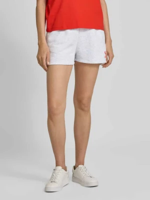 Szorty z dzianiny dresowej o rozkloszowanym kroju z nadrukiem z napisem miss goodlife