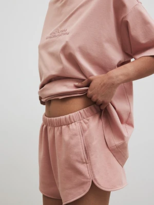 Szorty z dzianiny dresowej w kolorze COTTONE ROSE - HOMEY-L Marsala