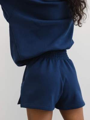 Szorty z dzianiny dresowej w kolorze NAVY BLUE- LE PETIT-XL Marsala