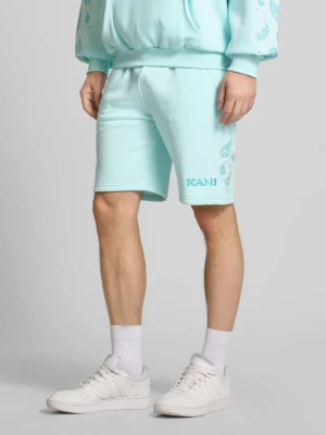Szorty z dzianiny dresowej z wyhaftowanym logo model ‘Paisley’ Karl Kani