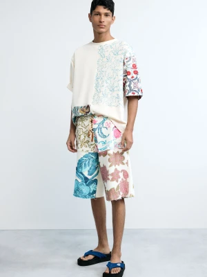 szorty z dzianiny w kwiaty Desigual