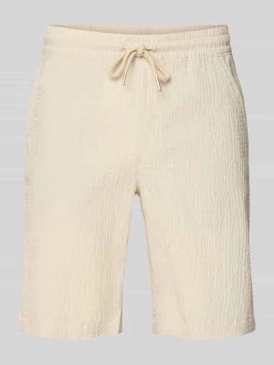 Szorty z elastycznym pasem i fakturowanym wzorem lindbergh