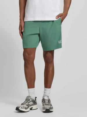 Szorty z elastycznym pasem i logo EA7 Emporio Armani