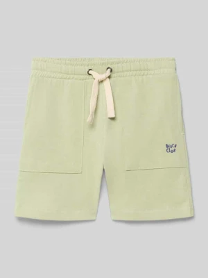 Szorty z elastycznym pasem i wpuszczanymi kieszeniami BLUE SEVEN Khaki