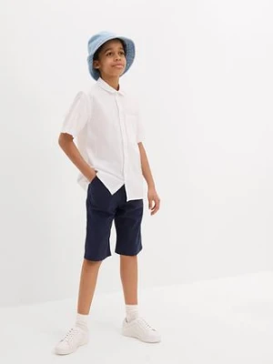 Szorty z gumką w talii, z przewiewnej mieszanki lnu, Regułar Fit bonprix