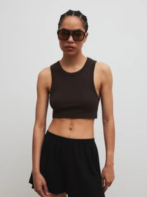 Szorty z guziczkami w kolorze BLACK - LUSH-S/M Marsala