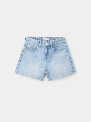 Szorty z gwiazdkami ze zdobień średni niebieski - Dzieci - - MANGO KIDS