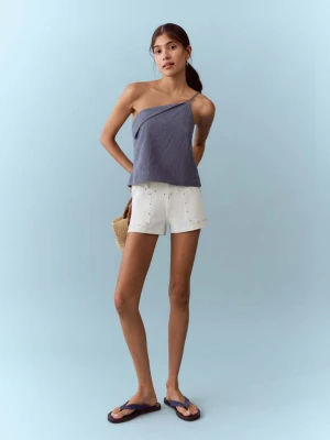 Szorty z kieszeniami i ćwiekami biały - Dziewczyna - - MANGO TEEN