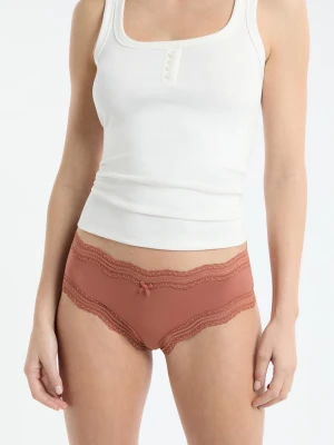 Szorty z koronkowymi brzegami z mikrofibry Etam