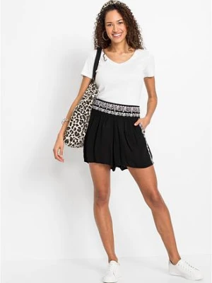 Szorty z kreszowanego materiału, z lejącej wiskozy bonprix