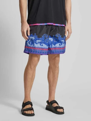 Szorty z kroju regular fit z nadrukiem ze wzorem i logo Versace Jeans Couture