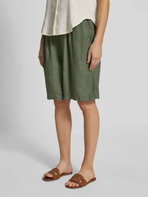 Szorty z lnu z szerokimi nogawkami z zakładkami w pasie s.Oliver RED LABEL