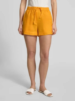 Szorty z lnu z troczkiem, krój regular fit Tommy Hilfiger Terakotowy