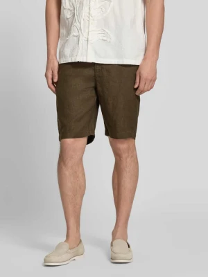 Szorty z lnu z wpuszczanymi kieszeniami model 'PANDRUP' casual friday
