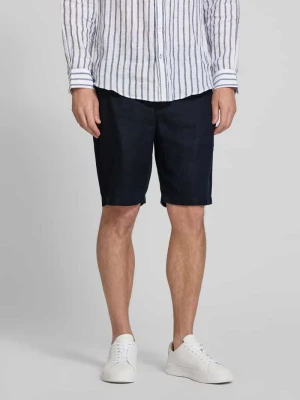 Szorty z lnu z wpuszczanymi kieszeniami model 'PANDRUP' casual friday