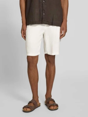 Szorty z lnu z wpuszczanymi kieszeniami model 'PANDRUP' casual friday