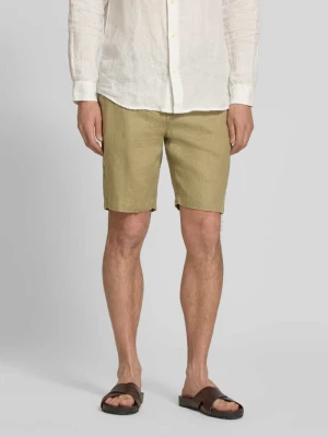Szorty z lnu z wpuszczanymi kieszeniami model 'PANDRUP' casual friday