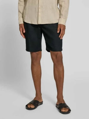 Szorty z lnu z wpuszczanymi kieszeniami model 'PANDRUP' casual friday