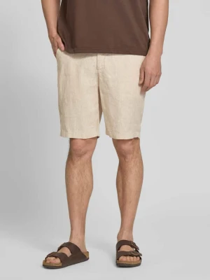 Szorty z lnu z wpuszczanymi kieszeniami model 'PANDRUP' casual friday