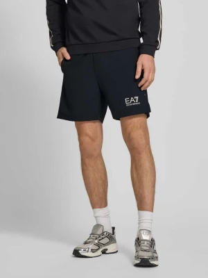 Szorty z logo i elastycznym pasem EA7 Emporio Armani