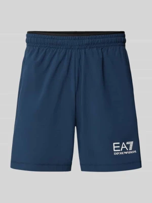 Szorty z logo i elastycznym pasem EA7 Emporio Armani