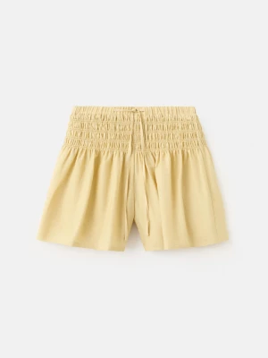 Szorty z marszczoną talią żółty - Dzieci - lata - MANGO KIDS